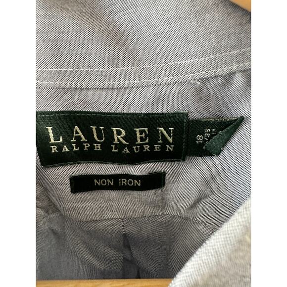 Lauren Ralph Lauren Non Iron Gray Long Sleeve Dress Shirt Men's 18 34/35 - Picture 4 of 5